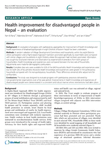 Health improvement for disadvantaged people in Nepal – an evaluation
