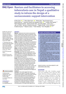 Barriers and facilitators to accessing tuberculosis care in Nepal: a qualitative study to inform the design of a socioeconomic support intervention
