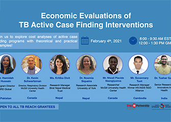 Participation in TB REACH Webinar on, ‘Economic Evaluations of TB Active Case Finding Interventions’