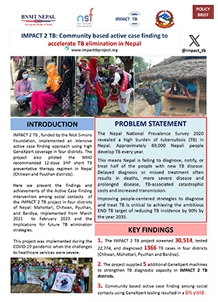 IMPACT 2 TB: Community based active case finding to accelerate TB elimination in Nepal